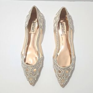Badgley Mishcka Gigi Rhinestone Embellished Pointed Toe Flats